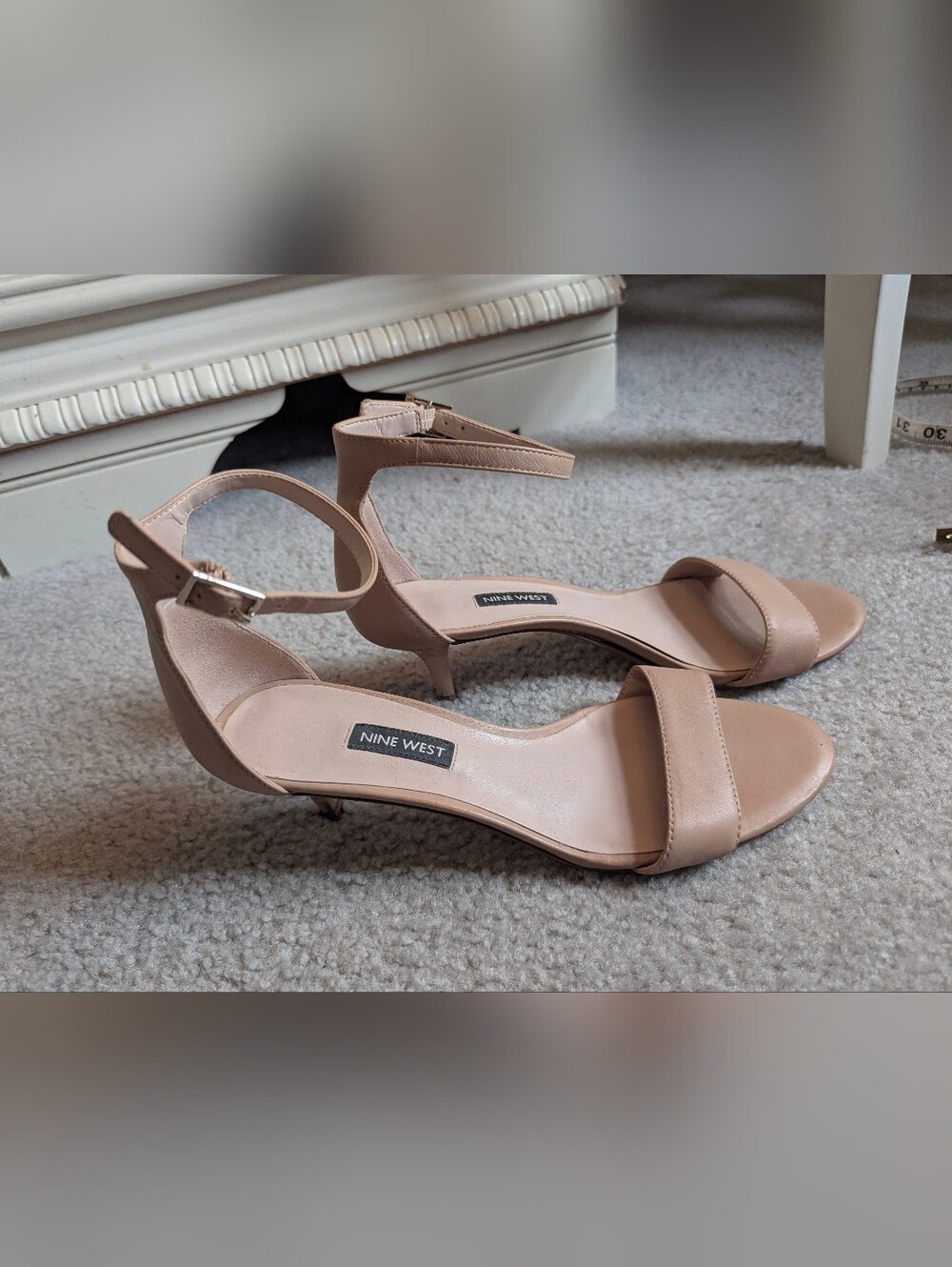 Nine West ankle strap shoes in a cream color (8)